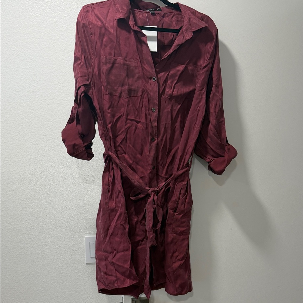 Velvet Heart Maroon Shirt Dress